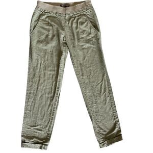 VICTORIA’S SECRET PINK Army Green Cuffed Linen Pant With Pockets Size 0